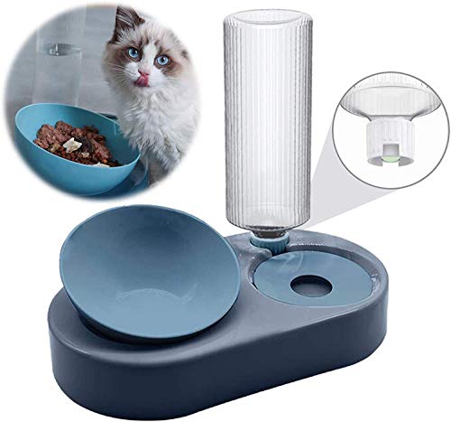 PetGens Gato Perro Cuenco Tazones De Perro Gato Comedero De Agua para Mascotas, 2 en 1, para Gatos, Alimentador De Agua para Mascotas, Cuenco De Alimentación para Mascotas