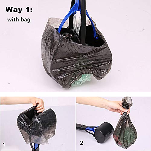 Petilleur Recogedores de Excrementos de Perro Plegable Pooper Scooper con Bolsas de Caca y Dispensador de Bolsas, 60cm
