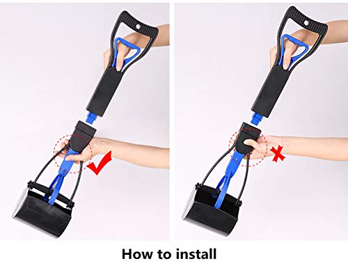Petilleur Recogedores de Excrementos de Perro Plegable Pooper Scooper con Bolsas de Caca y Dispensador de Bolsas, 60cm