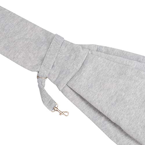PETLOFT Bolso Bandolera Transportín, Reversible Bolso Porta Mascotas Sling, No Ajustable Bolsa de Hombro Cruzada para Perro con Gancho de Collar para Perros/Gatos/Conejos de hasta 11 Libras - Gris