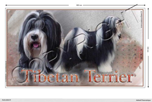 Pets-Easy.com - Adhesivo para perro, panorámico, 15 cm a 100 cm, tibetan-Terrier