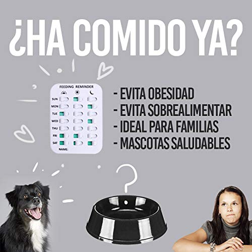 Petsfond Recordatorio para Control de Comida y Medicamento - Evita el sobrepeso y la obesidad de tu Perro Gato Peces y Animales