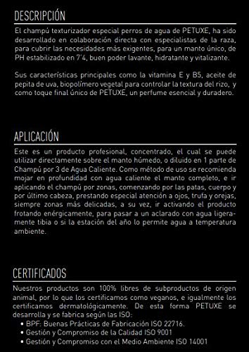 Petuxe Champú Vegano para Perros de Agua. Champú Vegano Perros. Texturizador Perro de Agua. Champú Mascotas. Lavante, hidratante y vitalizante (200 ml)