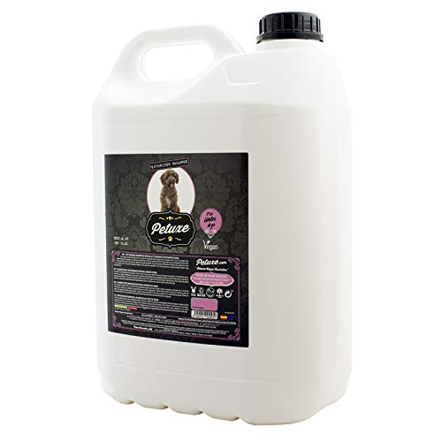 Petuxe Champú Vegano para Perros de agua. Champú vegano perros. Texturizador Perro de Agua. Champú Mascotas. Lavante, hidratante y vitalizante (5000 ml)