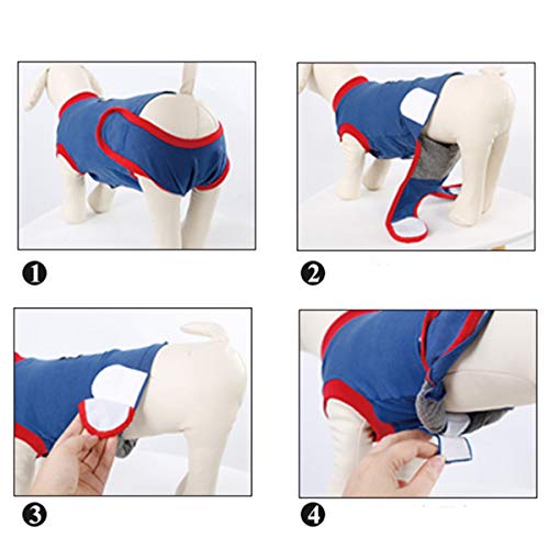Petyoung Traje de recuperación de Perro Mascota Protector de heridas Abdominales de Gato Traje de recuperación de algodón para Mascotas Después de la cirugía Úselo para Evitar lamer, morder