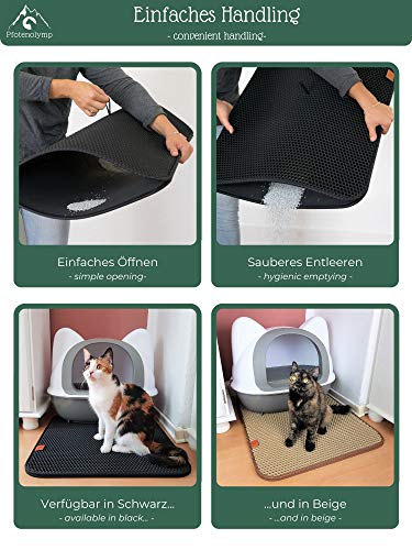 Pfotenolymp® Estera de primera calidad para gatos - Estera extra grande para bandejas sanitarias para gatos - Estera de doble capa para gatos/estera sanitaria - Estera para gatos