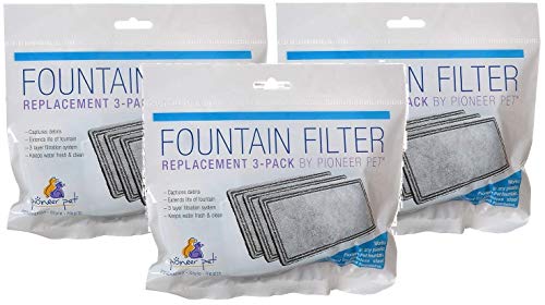 Pioneer Pet 3 Pack de filtros de Repuesto para Fuentes de plástico, 3 filtros por Paquete