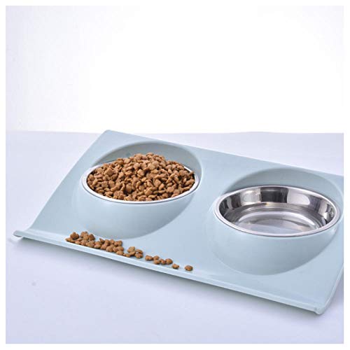 Platos Para Perros Platos Para Gatos Tazón Doble Para Mascotas De Acero Inoxidable, Cachorro Para Perros, Tazón Para Beber, Tazón Para Beber, Arroz Para Gatos, Tazón De Arroz De Plástico Para M