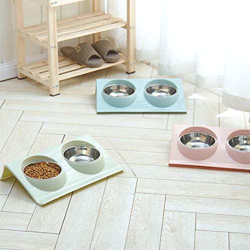 Platos Para Perros Platos Para Gatos Tazón Doble Para Mascotas De Acero Inoxidable, Cachorro Para Perros, Tazón Para Beber, Tazón Para Beber, Arroz Para Gatos, Tazón De Arroz De Plástico Para M