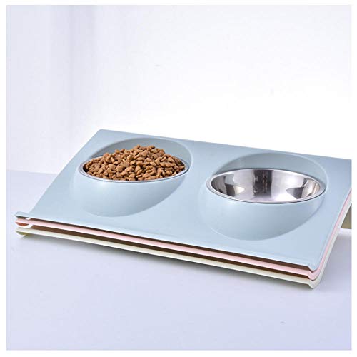 Platos Para Perros Platos Para Gatos Tazón Doble Para Mascotas De Acero Inoxidable, Cachorro Para Perros, Tazón Para Beber, Tazón Para Beber, Arroz Para Gatos, Tazón De Arroz De Plástico Para M