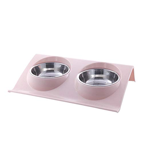 Platos Para Perros Platos Para Gatos Tazón Doble Para Mascotas De Acero Inoxidable, Cachorro Para Perros, Tazón Para Beber, Tazón Para Beber, Arroz Para Gatos, Tazón De Arroz De Plástico Para M