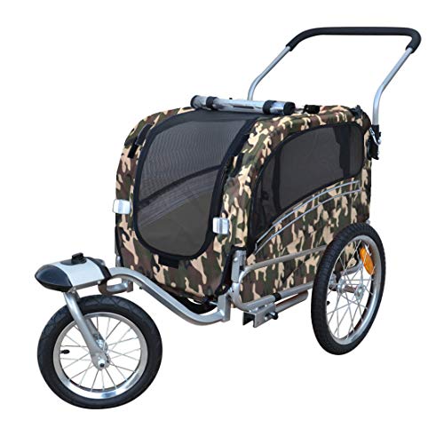 Polironeshop Argo - Remolque y carrito para bicicleta para el transporte de perros, camuflaje, Small