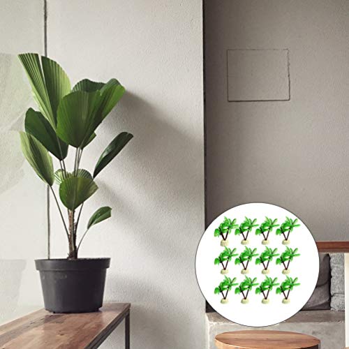 POPETPOP 12 Unids Miniatura Palmera Plantas de Tanque de Peces Resina Plantas de Acuario Decoración del Acuario Suministros para Mascotas para Pecera Acuario