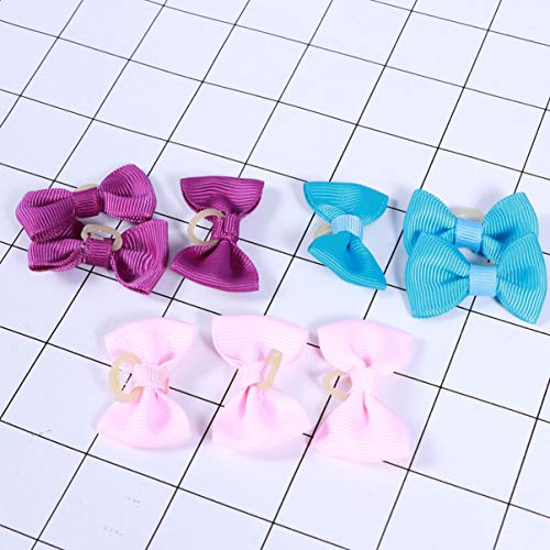 POPETPOP 20 lazos para el pelo de perro y gato multicolor con bandas de goma elásticas para el pelo de cachorros (color al azar)