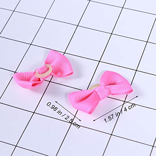 POPETPOP 20 lazos para el pelo de perro y gato multicolor con bandas de goma elásticas para el pelo de cachorros (color al azar)