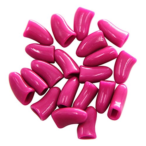 POPETPOP 20 Unids Pet Cat Kitty Garras Suaves Caps Control Soft Paws Cat Nails Caps Cubre Talla S (Rosy)