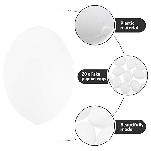 POPETPOP 20 Unids Plástico Blanco en Blanco DIY Huevos de Pascua Huevos de Paloma Realistas Juguetes Niños Juegan Juego de Cocina Juguetes de Comida Accesorios de Fotos Fiesta de Pascua