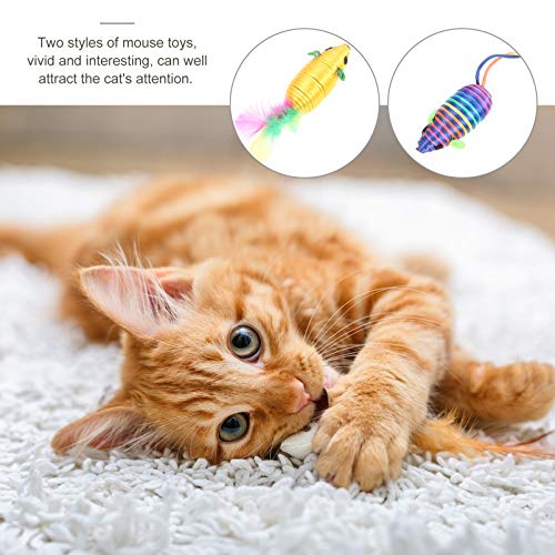 POPETPOP 6 Unidades de Juguetes de Ratón para Gatos Juguetes de Ratón Peludo Juguete para Gatos Juego Interactivo para Hacer Ejercicio