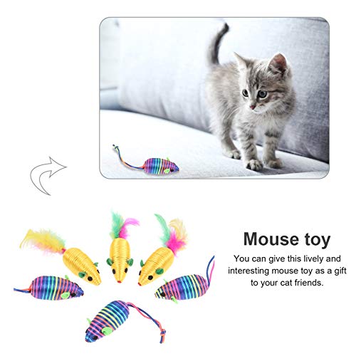 POPETPOP 6 Unidades de Juguetes de Ratón para Gatos Juguetes de Ratón Peludo Juguete para Gatos Juego Interactivo para Hacer Ejercicio