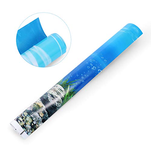POPETPOP Adhesivo de Fondo para Acuario, Papel Tapiz Adhesivo de Doble Cara 3D Decoración de Acuario de Peces Imagen de Fondo subacuático (52x30cm, Estilo A)