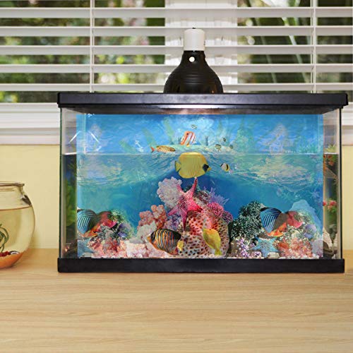 POPETPOP Adhesivo de Fondo para Acuario, Papel Tapiz Adhesivo de Doble Cara 3D Decoración de Acuario de Peces Imagen de Fondo subacuático (52x30cm, Estilo A)