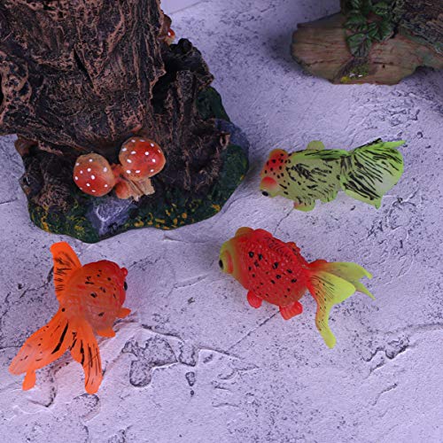 POPETPOP Adorno Brillante de Peces Artificiales de Acuario de 3 Piezas para Decoraciones de Tanque de Peces de Silicona