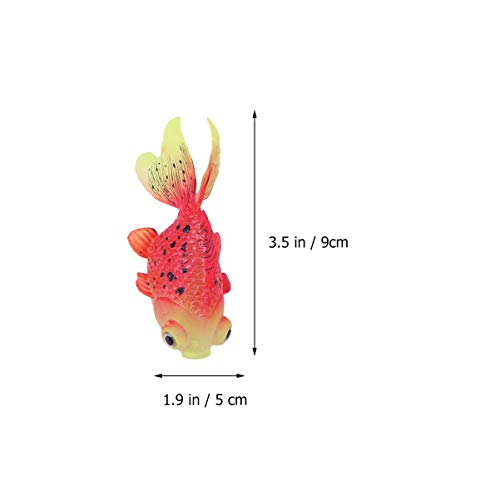 POPETPOP Adorno Brillante de Peces Artificiales de Acuario de 3 Piezas para Decoraciones de Tanque de Peces de Silicona