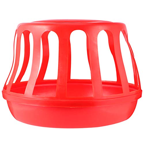 POPETPOP Alimentador Automático de Aves de Corral con Barandillas de Plástico Dispensador de Comida de Pollo Pato Ganso Cubo de Comida Taza de Agua para La Cría de Ganado
