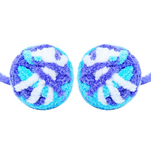 POPETPOP Bolas de Juguete de Gato-2 Piezas Juguetes de Gato Atractivo Suave Divertido Color Brillante Mordedura de Arco Iris Juguete de Mascar Pompón de Juguete Bola DE Pompón