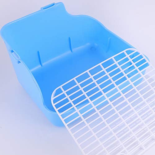 POPETPOP Caja de Arena para Conejos Basura de Plástico para Animales Pequeños Entrenador para IR Al Baño Caja de Esquina Entrenamiento para Mascotas Inodoro para Hámster Jerbo Conejito