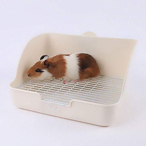 POPETPOP Conejo Toliet Inodoro para mascotas para mascotas, inodoro de interior, a prueba de aerosol, para perro, gato, conejo, conejo, conejito y cobaya, color blanco
