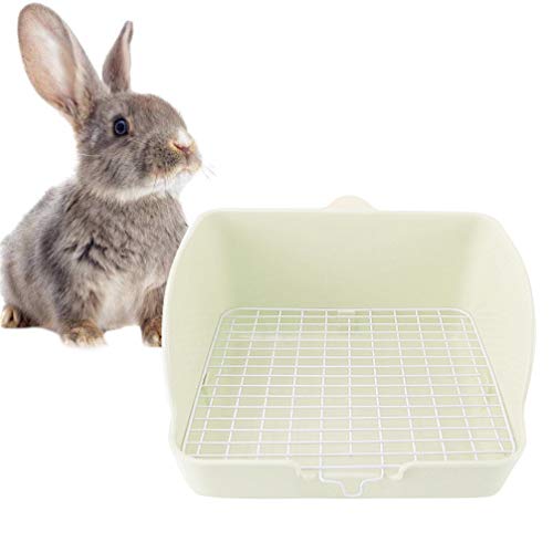 POPETPOP Conejo Toliet Inodoro para mascotas para mascotas, inodoro de interior, a prueba de aerosol, para perro, gato, conejo, conejo, conejito y cobaya, color blanco