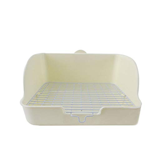 POPETPOP Conejo Toliet Inodoro para mascotas para mascotas, inodoro de interior, a prueba de aerosol, para perro, gato, conejo, conejo, conejito y cobaya, color blanco