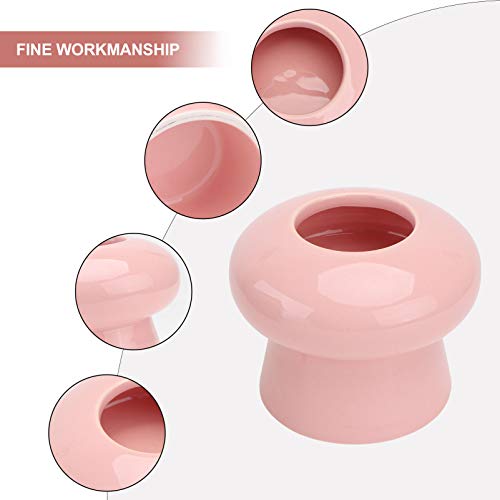 POPETPOP Cuenco de Cerámica para Mascotas Cuenco de Alimentación para Gatos Y Perros Cuenco Protector de Columna Cervical (Rosa)