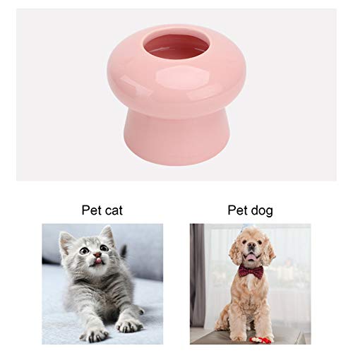 POPETPOP Cuenco de Cerámica para Mascotas Cuenco de Alimentación para Gatos Y Perros Cuenco Protector de Columna Cervical (Rosa)