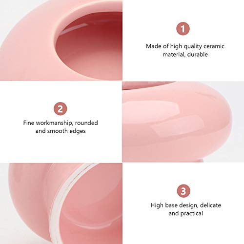 POPETPOP Cuenco de Cerámica para Mascotas Cuenco de Alimentación para Gatos Y Perros Cuenco Protector de Columna Cervical (Rosa)