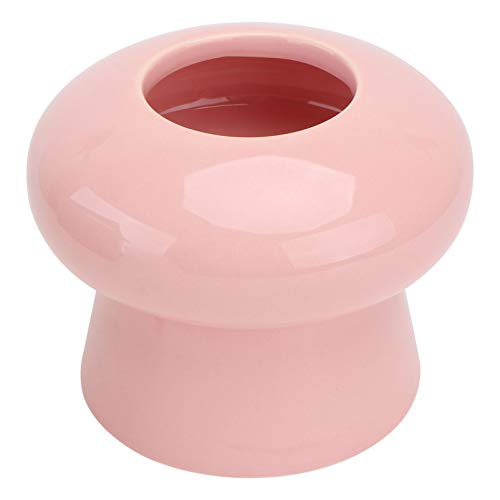 POPETPOP Cuenco de Cerámica para Mascotas Cuenco de Alimentación para Gatos Y Perros Cuenco Protector de Columna Cervical (Rosa)