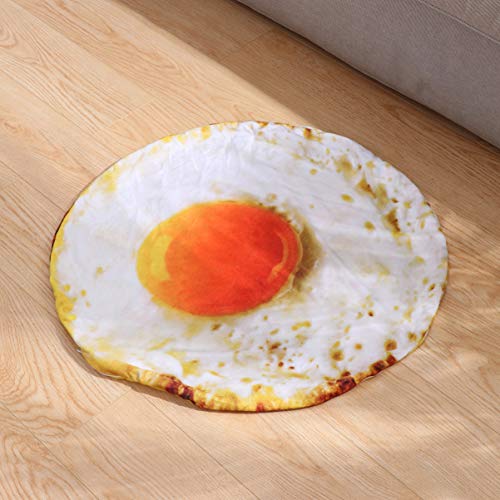 POPETPOP Manta para Mascotas Huevo Frito Novedad Manta De Felpa Suave Cachorro Gato Cama Colchoneta para Sofá Cama 60 cm
