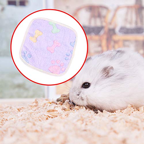 POPETPOP Mantas de Lana de hámster colchoneta Lavable Accesorios para la Cama pequeña Mascota de hámster Erizo Chinchilla Ardilla cobayas - púrpura 20 x 20 cm