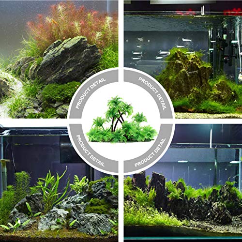 POPETPOP Miniatura Palmera Plantas del Tanque de Peces Resina Plantas de Acuario Decoración del Acuario Suministros para Mascotas para El Tanque de Peces Acuario