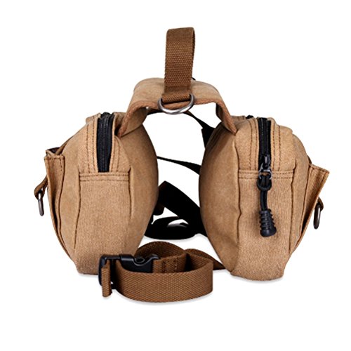 POPETPOP Paquete de Perro Hound Travel Senderismo Mochila de Viaje Saddle Bag Mochila para Perro Mediano y Grande (de Color Caqui)