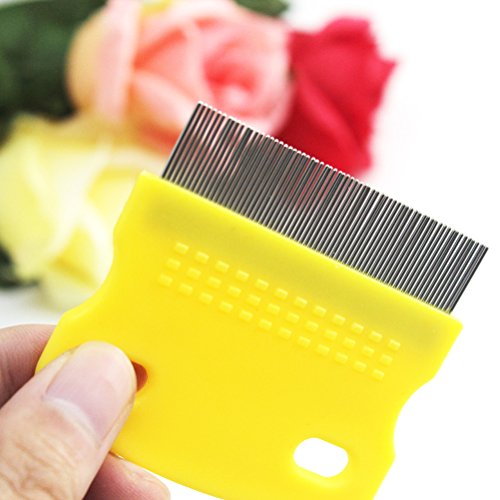 POPETPOP Peine para Mascotas Acero Inoxidable Cepillado Limpieza Cepillo para el Cabello Pulga Removedor para el Perro de Gato Color al Azar