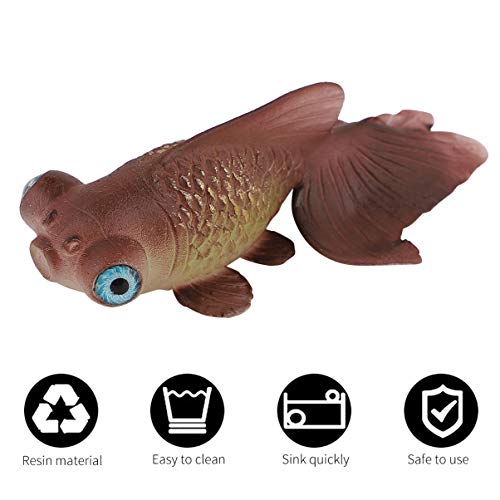 POPETPOP Pez Artificial Brillante Efecto Brillante Adornos Decorativos para Pecera Bajo El Agua de Agua Salada Falso Pescado Colorido Marrón Oscuro