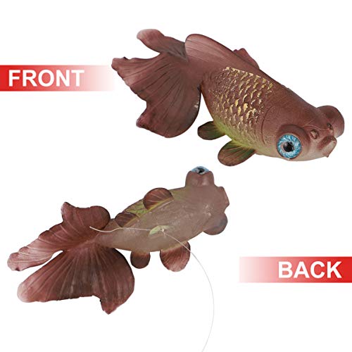 POPETPOP Pez Artificial Brillante Efecto Brillante Adornos Decorativos para Pecera Bajo El Agua de Agua Salada Falso Pescado Colorido Marrón Oscuro
