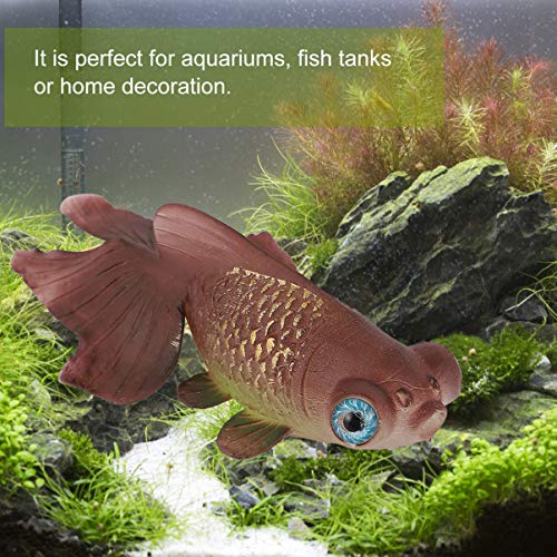POPETPOP Pez Artificial Brillante Efecto Brillante Adornos Decorativos para Pecera Bajo El Agua de Agua Salada Falso Pescado Colorido Marrón Oscuro