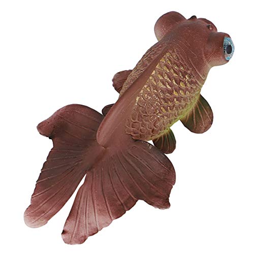 POPETPOP Pez Artificial Efecto Brillante Decoración del Acuario Adorno Flotante Paisaje del Acuario Adorno Decoración Marrón Oscuro