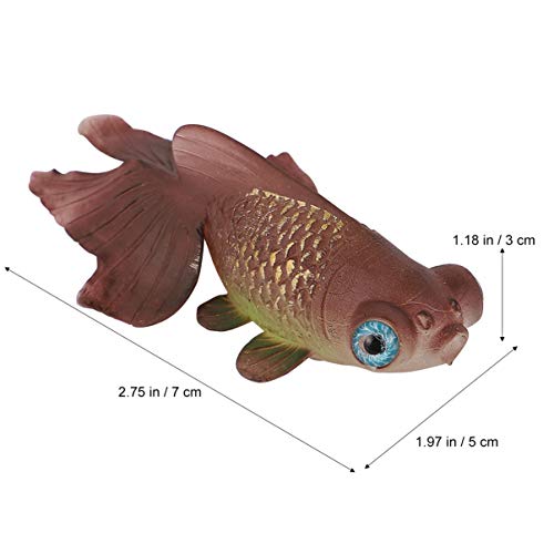 POPETPOP Pez Artificial Efecto Brillante Decoración del Acuario Adorno Flotante Paisaje del Acuario Adorno Decoración Marrón Oscuro
