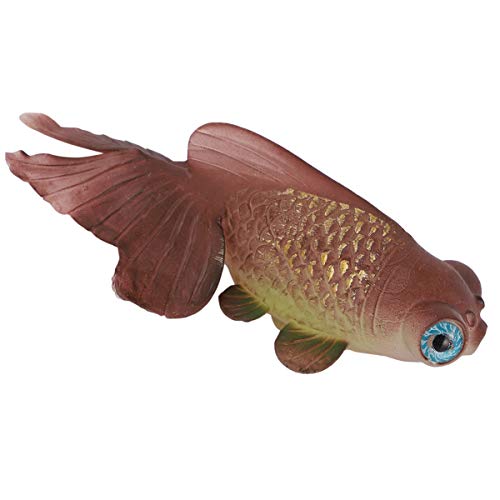 POPETPOP Pez Artificial Efecto Brillante Decoración del Acuario Adorno Flotante Paisaje del Acuario Adorno Decoración Marrón Oscuro