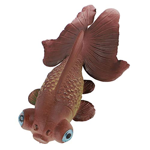 POPETPOP Pez Artificial Efecto Brillante Decoración del Acuario Adorno Flotante Paisaje del Acuario Adorno Decoración Marrón Oscuro