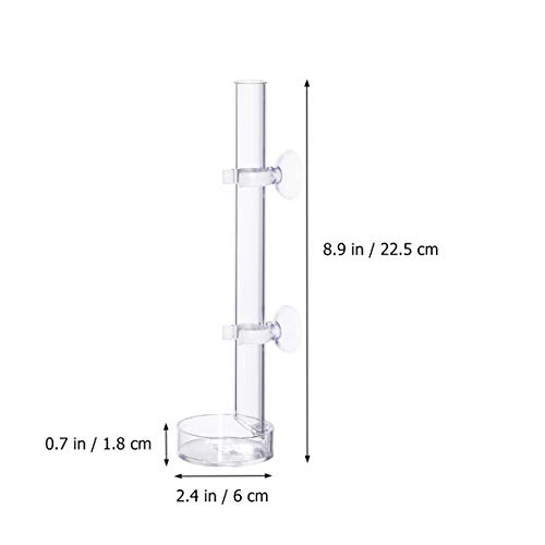 POPETPOP Sólido Transparente acrílico montado Bandeja del Tubo del alimentador del camarón para el Acuario del Acuario Crystal Shrimp